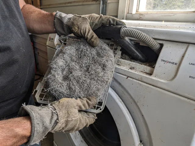 Cleaning Dryer Lint Trap in Fountain Valley