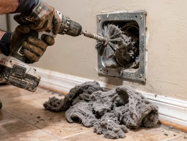 Certified Fountain Valley Dryer Vent Cleaning technician performing dryer vent cleaning in Fountain Valley